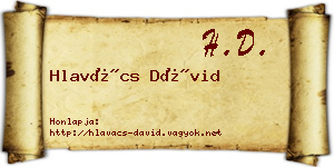 Hlavács Dávid névjegykártya