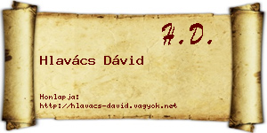 Hlavács Dávid névjegykártya